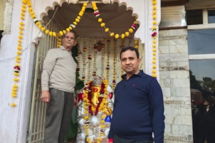 अतिक्रमण हटाने के बाद गणेश मंदिर का शुद्धीकरण, पूजन के साथ गूंजे जयकारे
