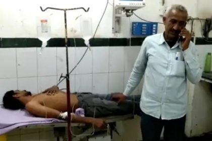 अस्पताल में उपचाररत पति।