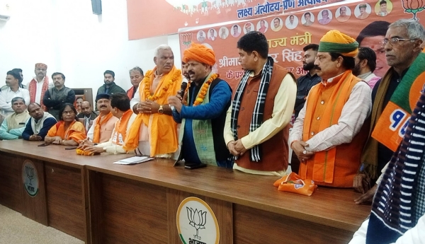 धौलपुर में भाजपा कार्यक्रम को संबािधत करते प्रदेश महासिचव मोती लाल मीणा।