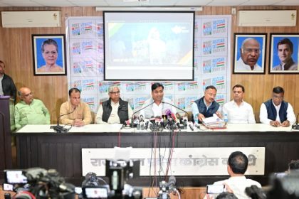 प्रदेश कांग्रेस अध्यक्ष गोविन्द सिंह डोटासरा प्रेसवार्ता