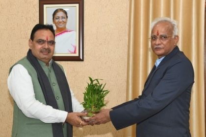 मुख्यमंत्री भजनलाल शर्मा से नवनियुक्त महाधिवक्ता गुप्ता की शिष्टाचार भेंट