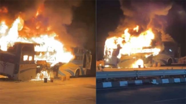 रत्नागिरी में चलती बस में लगी आग, 19 यात्री बाल-बाल बचे