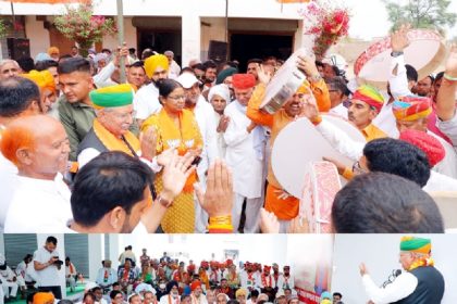 चुनावी रंग में चंग की थाप होली की धमाल के साथ चला अर्जुनराम मेघवाल का जनसंपर्क