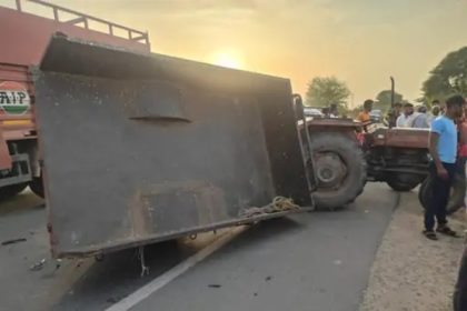 ट्रैक्टर ट्रॉली ने बाइक सवार पति पत्नी को मारी टक्कर, महिला और उसके पति की मौत