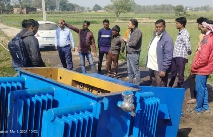 हाइटेंशन बिजली सप्लाई में लगे ट्रांसफार्मर का कॉपर व तेल चुरा ले गए बदमाश